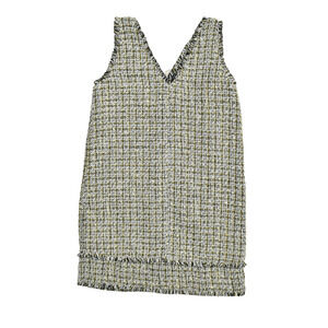 NEW Women Dress Ann Taylor Loft Size 8 Straight Ruffles Sleevless Multicolor